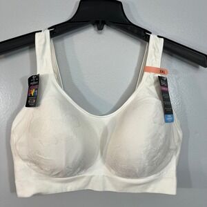 NWT Bali Comfort Revolution ComfortFlex Fit Wireless Bra White Floral 3XL DF3488